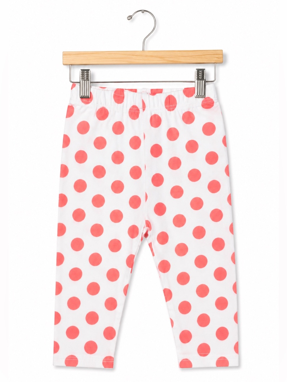 Gap‎ Girls Leggings Sz 3-6 Months Gatsby Print Neon Orange Polka Dots NEW